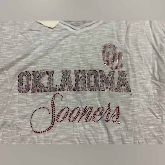 Women’s New Oklahoma Sooners 3/4 Sleeve Shirt With Bling Gems XXL 2x 2xl OU - Picture 3 of 4